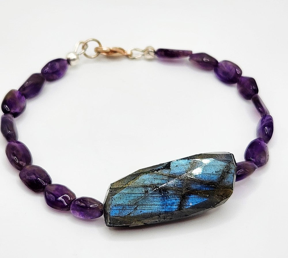 Labradorite & Amethyst Bracelet