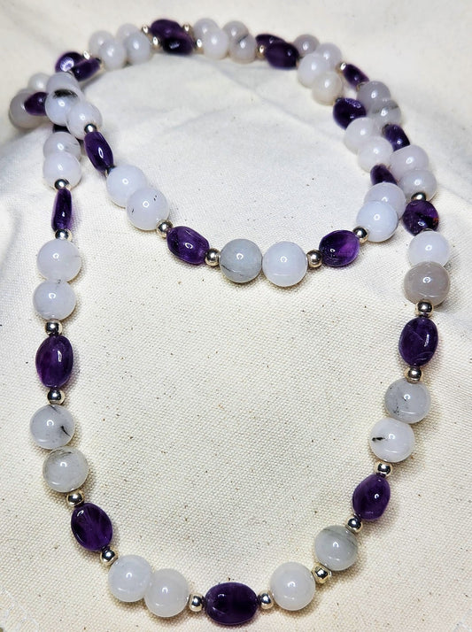 Amethyst & Clear Quartz Necklace