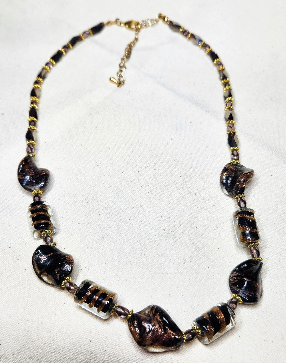 Black, Copper & Gold Necklace