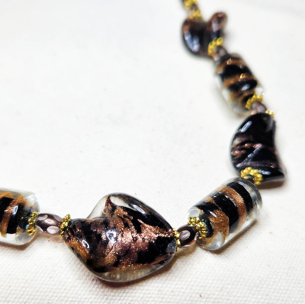 Black, Copper & Gold Necklace