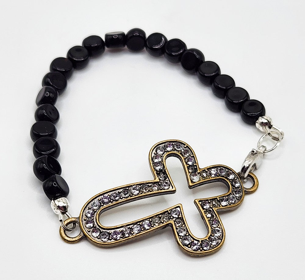 Black W/Cross Bracelet