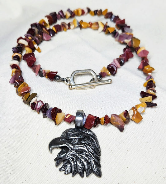 Mookaite Chip & Eagle Pendant Necklace