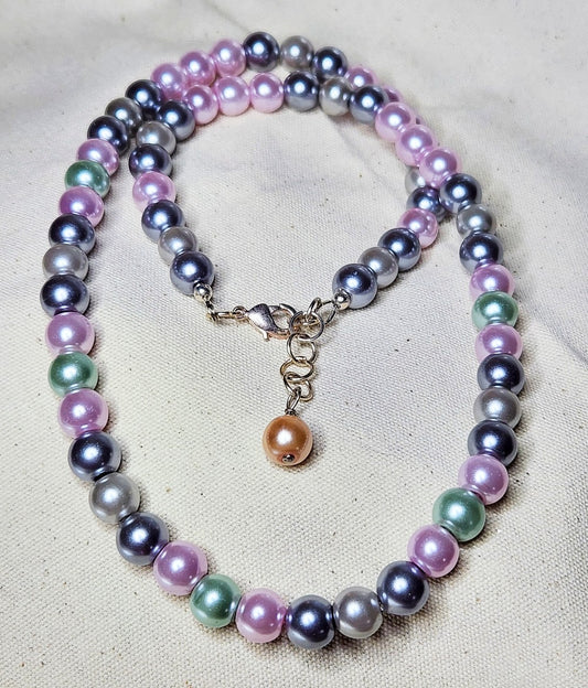 Pastel Glass Pearl Necklace