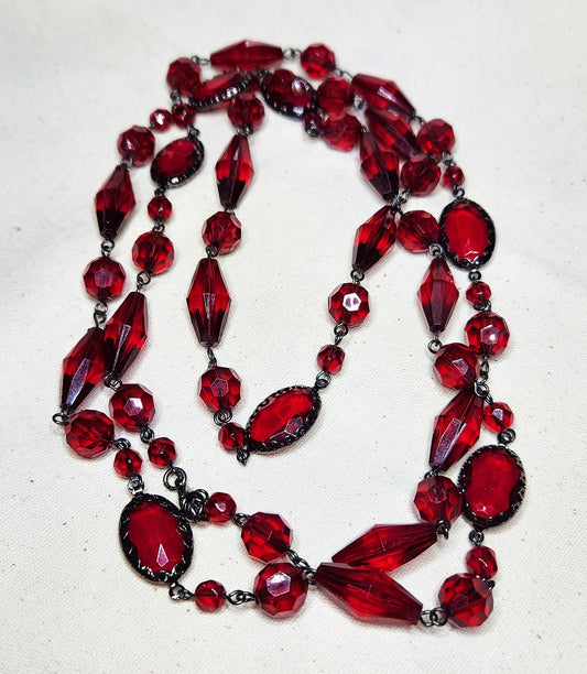 Red & Black Acrylic Necklace