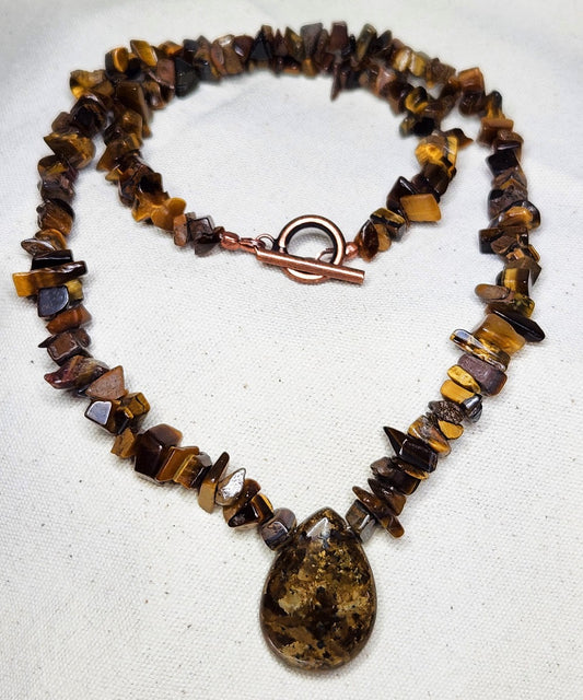 Tiger's Eye Chip Necklace