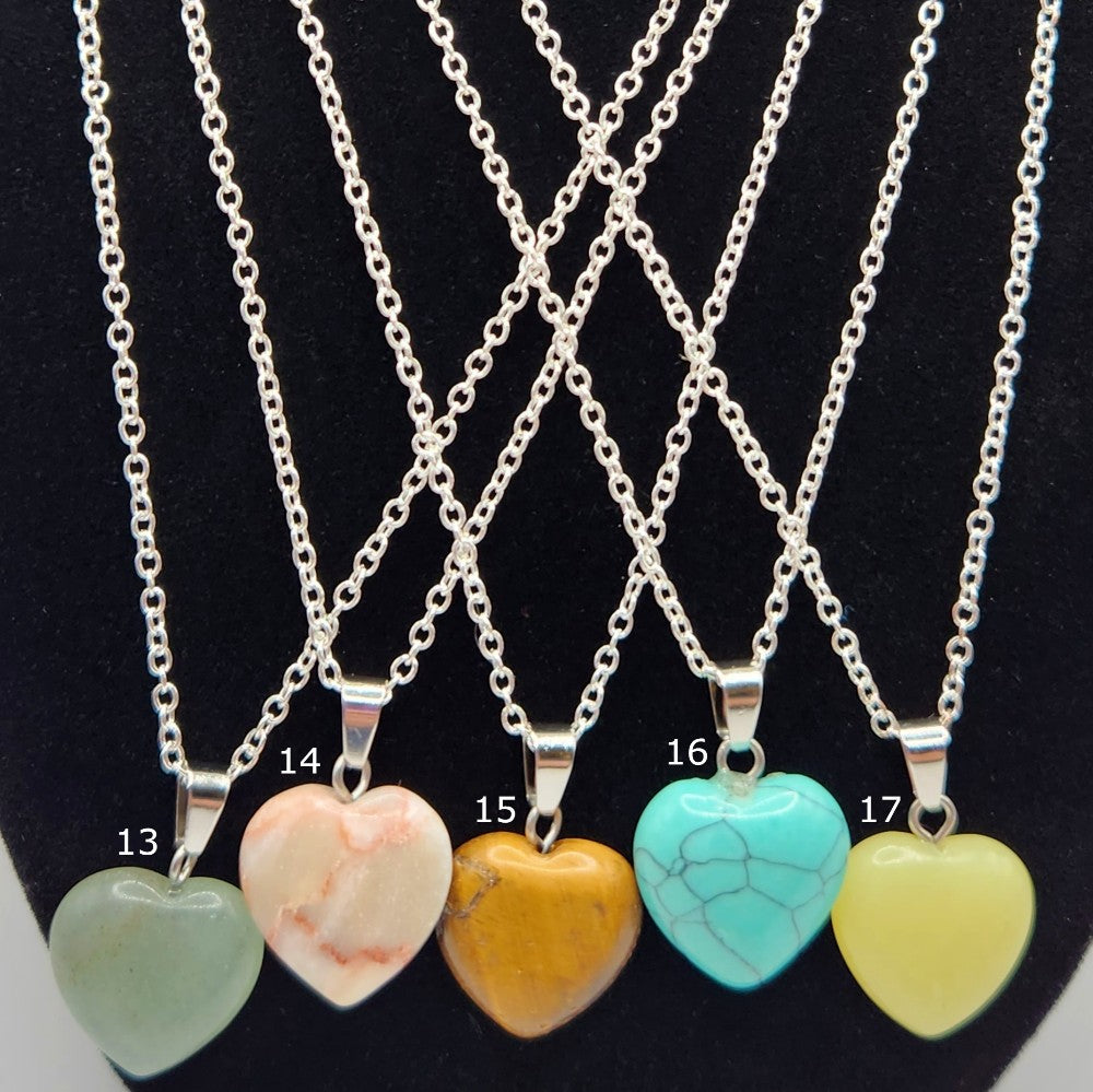 Heart Gemstone on Chain Necklace