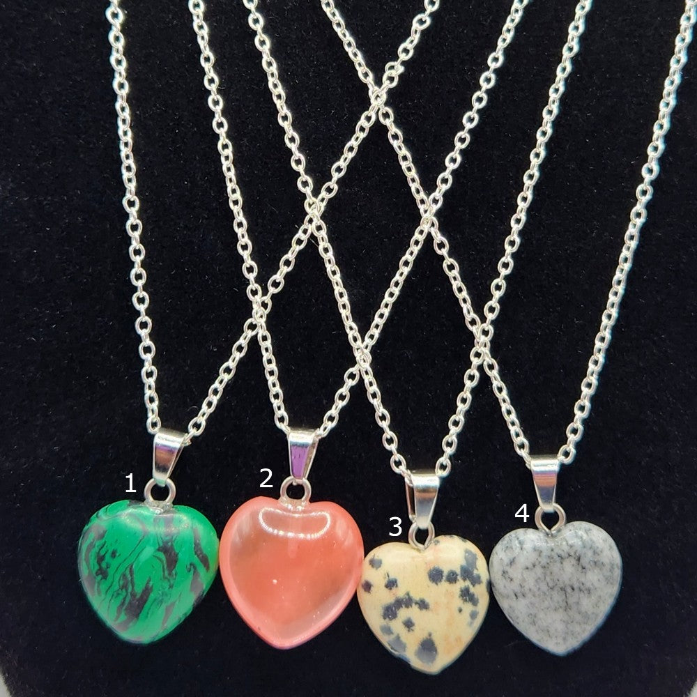 Heart Gemstone on Chain Necklace