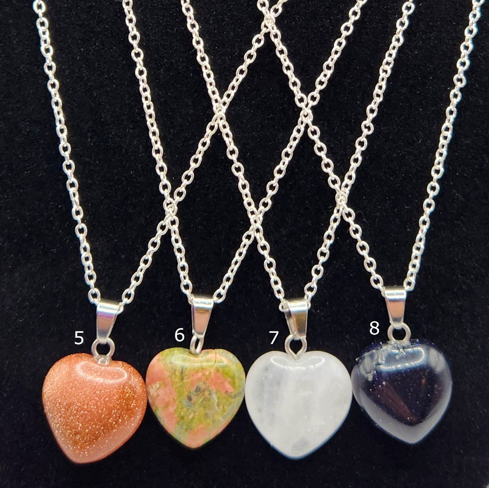 Heart Gemstone on Chain Necklace