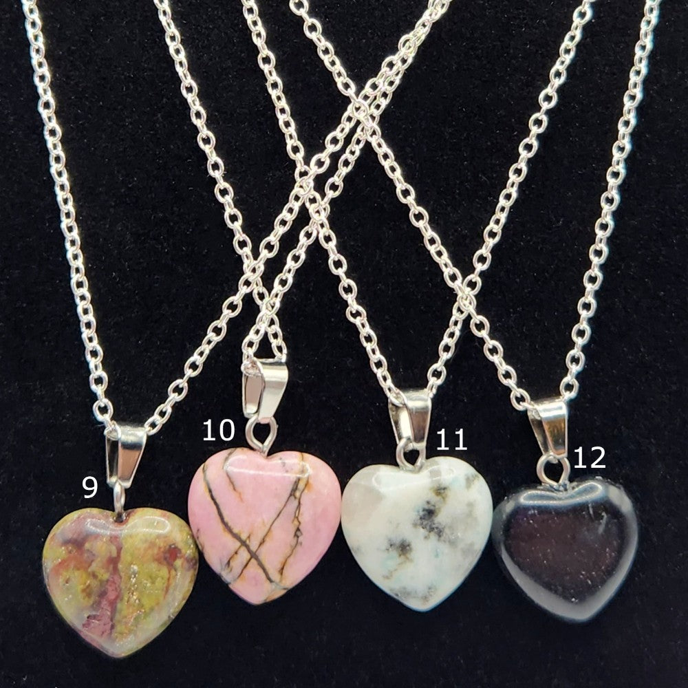 Heart Gemstone on Chain Necklace