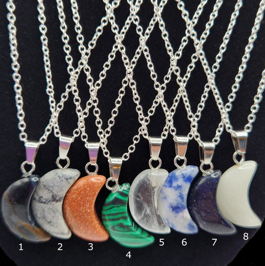 Moon Gemstone on Chain Necklace