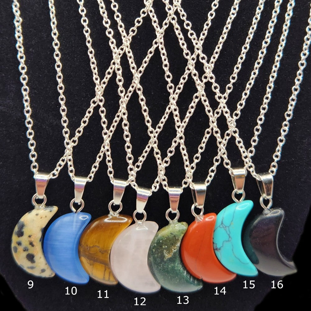 Moon Gemstone on Chain Necklace