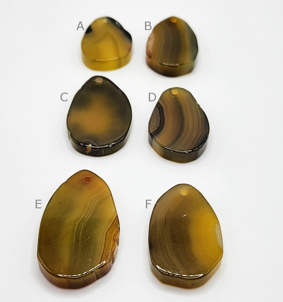 Agate Slice - Olive Green